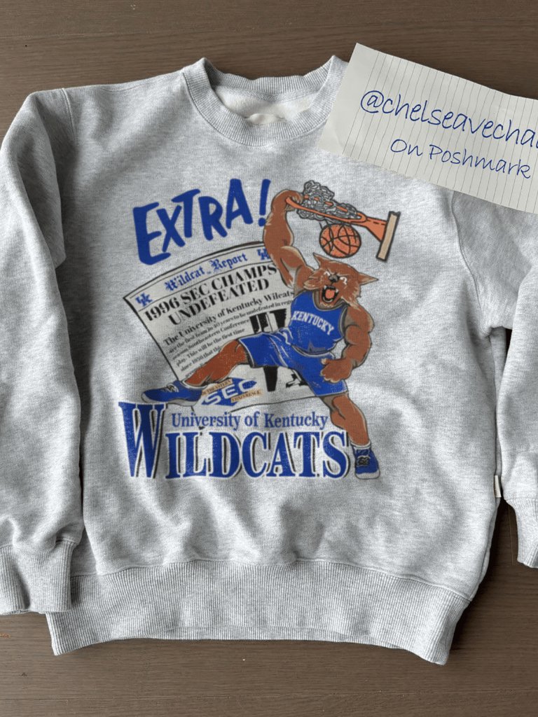 Vintage Kentucky Wildcats Basketball 1996 Sec Champs Undefeated Sweatshirt